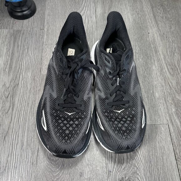 Hoka One One Clifton 9 Wide Men\'s 10 D Black Running Shoes Sneaker 1132210 BWHT main image 4
